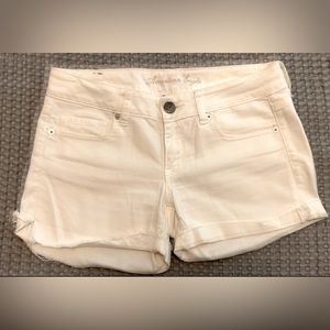 American Eagle, gently used condition, white denim shorts, size 4